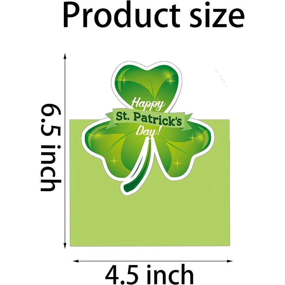 St. Patrick's Day Greeting Cards 12 Pack Green Shamrock Irish St Patrick's